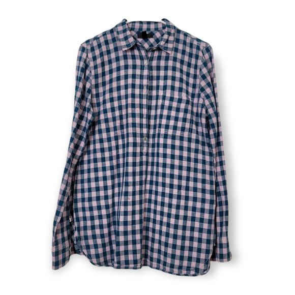J. Crew Tops - J. Crew Women's Long Sleeve Pink/Blue Plaid Button Down Shirt Size 6T